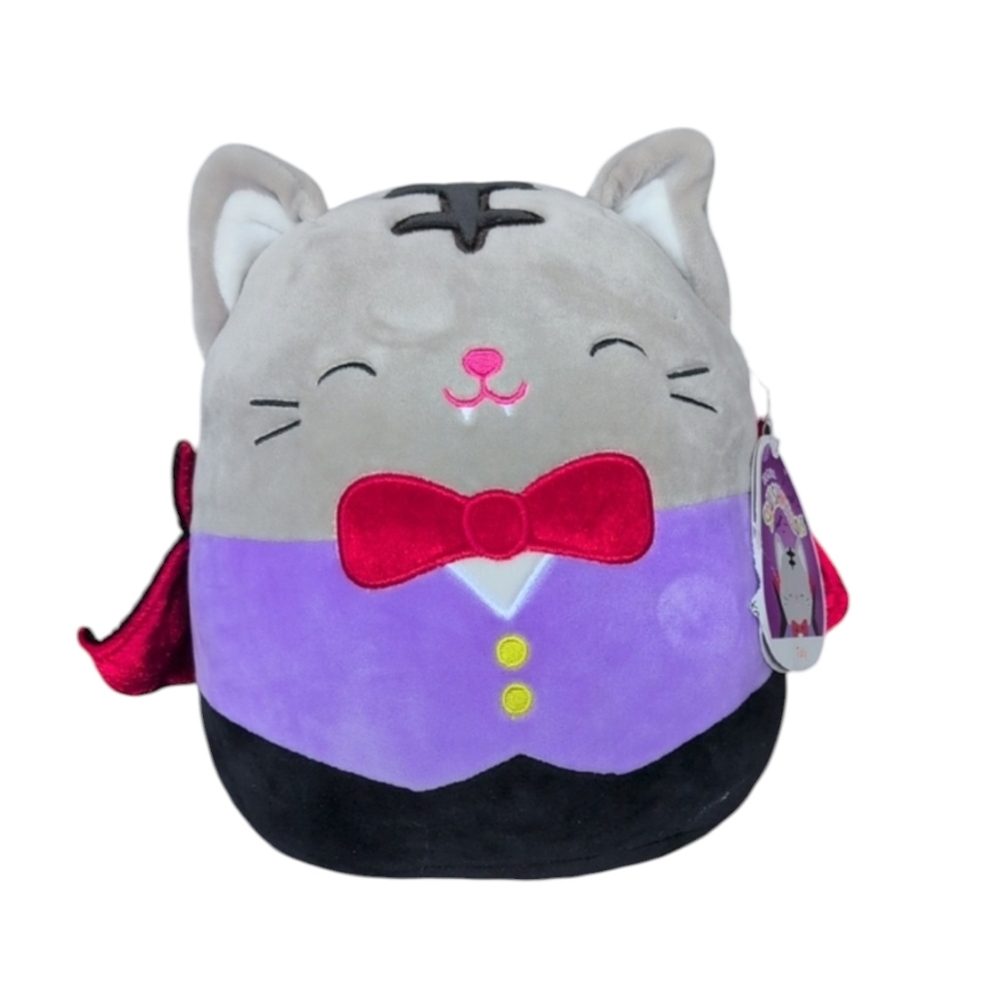 Squishmallow Tally the Grey Cat Vampire Halloween Plush
